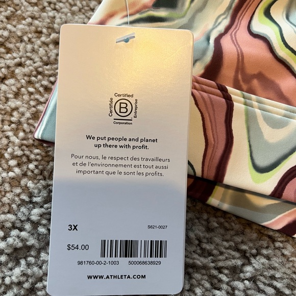 Athleta Ultimate Printed Bra D-DD+ Marble Multi 3X  NWT - Picture 6 of 6